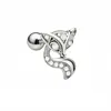 Clavo de acero inoxidable chapado en oro de 18 quilates con circonita para cartílago, joyería de piercing microincrustada, exquisita y compacta