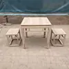 Mesa Antigua de Madera de Olmo de los Ocho Inmortales Mesa Cuadrada Sólida de Madera Blanca Mesa de Comedor Mesa de Té para Cine y Televisión Mesa Larga