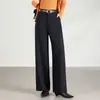 Pantalones de pierna ancha de cintura alta estilo minimalista para mujer, holgados, adelgazantes, con efecto de caída, pantalones casuales rectos, nueva colección de otoño