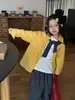 Camisa Infantil Mo Xiaomeng Estilo Otoño 2026 Niños y Niñas Versión Coreana Camisa con Letras de Dibujos Animados Cuello Campana Infantil Top Casual