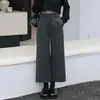 Pantalones Casuales de Pierna Ancha Rectos de Cintura Alta Personalizados de Otoño, Adelgazantes, con Caída, Holgados, Versátiles, Color Sólido, para Ir al Trabajo, Pantalones Largos para Mujer