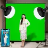 Cortina de Fondo Verde Portátil Ajustable Pantalla Verde Engrosada para Transmisión en Vivo Fondo Retráctil Verde