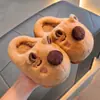 Bolsa de Invierno para Niños Capibara con Zapatos de Algodón para Niños y Niñas, Cálida, con Felpa Adicional, Suela Gruesa, para Padres e Hijos, Pantuflas de Algodón para el Hogar para Niños