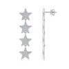 Pendientes de estrella de plata de ley S925 totalmente incrustados con moissanita, pendientes largos de tres meteoros, pendientes largos de moissanita