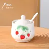 Pote de Tempero de Cerâmica Japonês Simples Caixa Garrafa Pote de Tempero Caixa Garrafa Pote de Sal Pote de Óleo Pote de Pimenta Pote de Vinagre Pote de Tempero