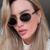 Gafas de sol ovaladas de personalidad transfronterizas para mujer, gafas de sol de moda retro callejera, gafas de sol de alto sentido de comercio exterior en stock al por mayor