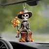 Nuevo Producto Más Vendido Transfronterizo: Adorno para Colgar en el Coche de Calavera Plana de Acrílico