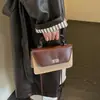 Bolso de mujer de alta gama transfronterizo, estilo nuevo de nicho, bolso cuadrado pequeño de color block retro de lujo ligero, bolso versátil de hombro y cruzado para mujer