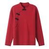 2023 moda mãe suéter espessado com forro de fleece novo para o inverno feminino de meia-idade peça única veludo estilo ocidental camiseta