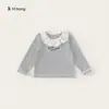 Pieza de 1.75 kg Camiseta de manga larga de otoño para niños, camiseta básica para niñas, top casual versátil para niños y niñas