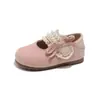 Zapatos de Princesa para Niñas 2026 Primavera Nuevo Estilo Coreano de Moda Zapatos Birkenstock Versátiles Cordón Perla Suela Suave Zapatos Pequeños de Cuero