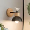 Lámpara de Pared LED Escandinava Creativa Moderna Minimalista Pasillo Dormitorio Habitación Sala de Estar Madera Maciza Pasillo Lámpara de Mesita de Noche para Niños