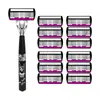 Diretamente do Fabricante: Aparelho de Barbear com 6 Lâminas, Conjunto de Aparelho de Barbear Manual Masculino, Cabeça de Aparelho de Barbear Portátil