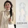 Bufanda Larga de Lunares Blancos y Negros para Mujer Estilo Nuevo de Primavera Bufanda de Cinta de Lunares para Cuello Accesorios para Vestir