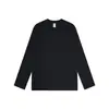 Camiseta de manga larga de algodón puro de peso pesado de 300 g para hombre, camiseta básica de primavera y otoño, cuello redondo, corte holgado, hombros caídos