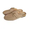 Mula Casual Retro de Punta Redonda sin Cordones para Viajes Diarios, Media Pantufla para Mujer 2026 Verano Mate de Punta Cerrada, Zapatos Perezosos tipo Birkenstock