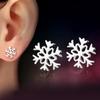 Jingdong Tmall aretes de moda simples de árbol de nieve aretes aretes femeninos de copo de nieve aretes dulces pequeños y frescos combinan con todo para niñas