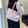 Bolso Tote Rayado Bordado de Gran Capacidad Casual para el Trabajo de Moda Elegante para Mujer con Textura Verano 2026