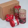 Conjunto de Natal Mais Vendido Transfronteiriço Fita Decorativa 6cm Listrada Borda Crua Fita Vermelha Embalagem de Presente Fita Atacado