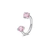 Novo Argola de Nariz em Aço Inoxidável Transfronteiriça 20g com Zircônia Dupla Barra C Argola Versátil para Cartilagem Auricular Joia para Piercing Corporal Ornamento Nasal em Estoque