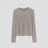 Otoño/Invierno 2026 Mezcla de cachemir ultra suave de 16 micrones, modal triple suave y cálido, capa interior de alta elasticidad y ajustada, cuello redondo, manga larga