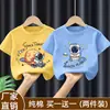 Top de Algodão Puro Roupas de Verão para Bebê Camiseta Base Estilosa com Desenho Camiseta da Moda Camiseta para Meninos 2026 Nova Manga Curta de Verão para Crianças