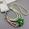 Correa para teléfono móvil para llevar cruzada, diseño original bicolor, multifuncional, uso de tres maneras, personalizada, color block, cadena de teléfono tejida ajustable para llevar cruzada