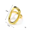 Anel geométrico irregular em aço titânio banhado a ouro 18K feminino nicho alta sensação moda anel para o dia a dia outlet de fábrica