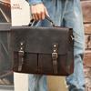 Maletín de Piel Genuina Personalizado de Fábrica para Hombre Bolsa de Negocios Popular para Hombre de Comercio Exterior Bolso de Mano de 16 pulgadas Bolsa para Computadora de Piel Crazy Horse