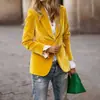 Chaqueta de Traje Elegante de Color Puro, Nueva Moda Otoño e Invierno para Mujer, Transfronteriza Europea y Americana de Amazon 2025