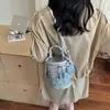 Bolso Cubo de Verano de Moda Nicho con Pedrería para Mujer 2025 Nueva Moda Elegante Bolso de Hombro Popular Bolso Cruzado