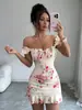 Vestido Feminino Sexy Floral Tridimensional Slim-Fit Moda Europeia e Americana Transfronteiriça 2026