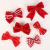 Acessórios de Laço de Pelúcia Pérola Vermelha Fofa Grampo de Cabelo DIY Acessórios de Roupa Decoração de Laço