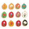 Colgante Serie de Flores Pintura al Óleo DIY Joyería Esmaltada Estilo Retro Francés Accesorios Collar Bolsa Llavero