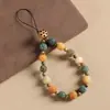 Pulsera de Sándalo Verde Estilo Lingyin Dios de la Riqueza con Cuentas de Ágata de Loto para Atraer Riqueza y Buena Fortuna