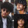 Peluca Transfronteriza Europea y Americana para Hombre Peluca Africana Corta Peluca Rizada Disco de los 70 Cabello Corto Rizado para Hombre Venta al por Mayor