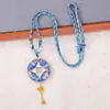 Novo Colar de Trevo de Quatro Folhas em Porcelana Azul e Branca, Broche Pingente Criativo Cultural Hanfu Qipao Estilo Chinês, Feito à Mão