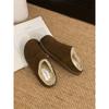Sapatos Birkenthal forrados com lã de plataforma Baotou Half Slippers Sapatos Femininos 2024 Outono e Inverno Sapatos de Algodão Maomao Sapatos Birkenthal