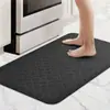 Juego de Dos Piezas de Alfombrilla para Piso de Cocina, PVC Engrosado Impermeable, Resistente al Aceite, Alfombrilla Antifatiga para Pies, Alfombra Antideslizante con Pendiente, Lavable