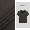 Lenzing Tencel Modal2026 Nueva Camiseta de Manga Corta Talla Grande para Mujer Cuello en U 1688 Ropa Interior de Capa Base