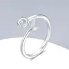 Anillo de plata de ley maciza S925 de 4 mm con montura abierta para DIY moissanita con diseño de cola de sirena, popular en TikTok