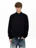 Cardigan suéter retro americano para homens e mulheres, marca da moda de inverno, tricô casual para casais, jaqueta casual de gola alta da alta rua
