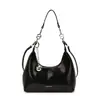 Bolso brillante tipo coreano para axila para mujer, nuevo modelo 2026, alto valor estético, simple y versátil, bolso de hombro y cruzado, bolso pequeño cuadrado de alta gama
