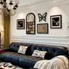 Decoración de sala de estar vintage estilo francés, arte de pared para fondo de sofá, de alta gama, colección de arte única, pinturas de pared retro