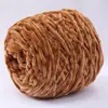 Bola de lana de terciopelo dorado, chenilla, hecha a mano, bufanda tejida, hilo grueso, material de oso violento, bolsa, zapatillas de ganchillo
