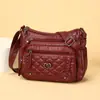Bordado Acolchoado de Diamante Fio Bolsa Feminina para Mãe Nova Casual Múltiplos Compartimentos Grande Capacidade Ombro Único Transversal Mochila Retro Fashion