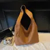 Bolso de Hombro tipo Tote Casual de Ante con Estampado de Leopardo para Mujer 2025 Nuevo Estilo Tacto de Alta Gama = Bolso Grande de Hombro Cruzado