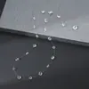 Colar Orvalho da Manhã Design de Nicho DIY Feito à Mão Cristal Transparente Contas Corrente de Pescoço Moda Contas Suspensas Corrente Clavicular