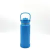 Diseñada Especialmente para Uso Transfronterizo, Termo de Acero Inoxidable 304 de Gran Capacidad con Asa para Exteriores, Botella con Espacio para Doble Bebida, Botella de Agua Deportiva Portátil