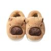 Pantuflas de Algodón de Capibara para Invierno Hogar Hogar Antideslizantes Cálidas Celebridad de Internet Populares Feas Lindas Zapatillas de Algodón de Media Puntera